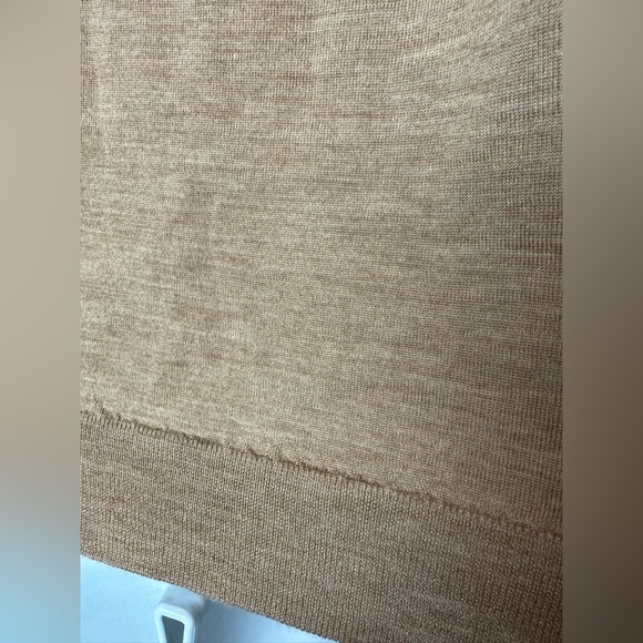 J.CREW Camel Tan 100% Merino Wool Tippi Crewneck Sweater Knit Wardrobe Staple - Picture 10 of 11